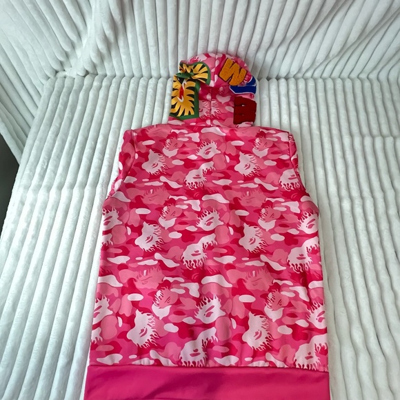 Camo Shark Full Zip Hoodie Unisex Size M Color: Hot Pink Camo - Picture 2 of 10